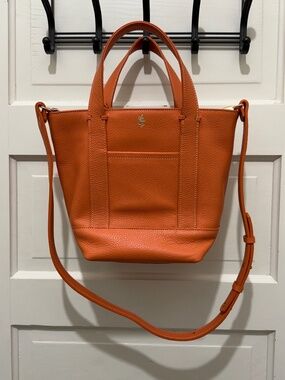 Leather crossbody tote bag